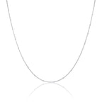 Chaîne gourmette en argent sterling à pompon taille diamant de 30 à 60 cm