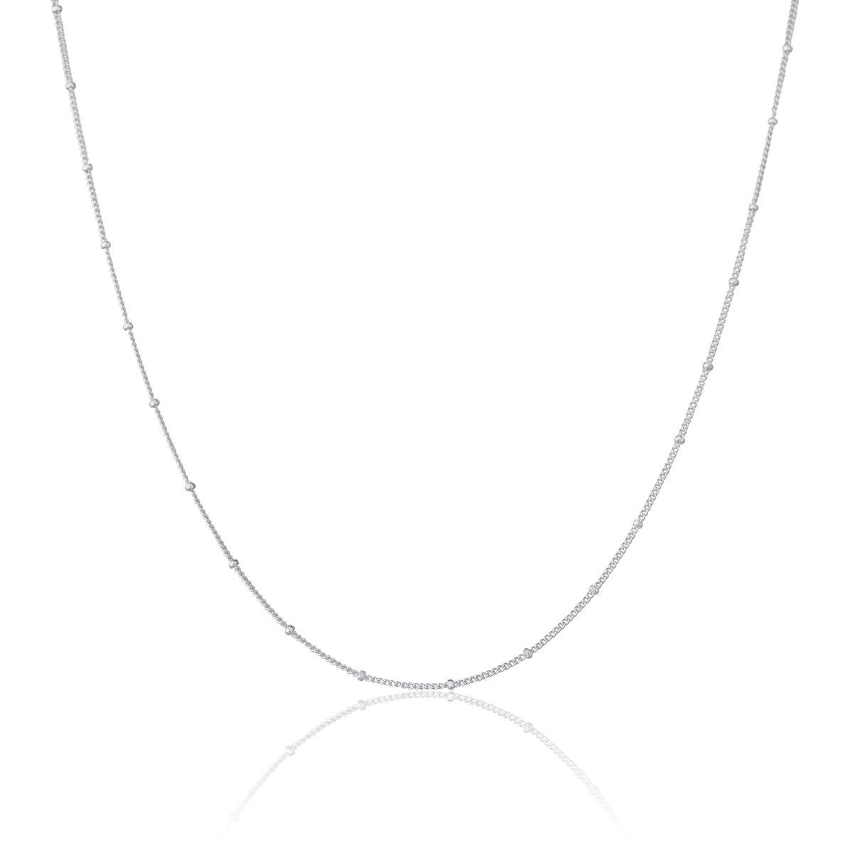 Chaîne gourmette en argent sterling à pompon taille diamant de 30 à 60 cm