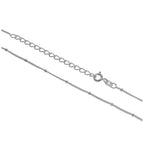 Chaîne gourmette en argent sterling à pompon taille diamant de 30 à 60 cm