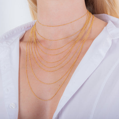 Collier ras du cou en argent sterling plaqué or avec perles taillées en diamant, rallonge de 30 à 61 cm