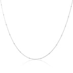 Collier ras du cou en argent sterling avec perles de 1 mm et chaîne serpent de 30 cm + rallonge de 7,6 cm