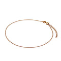 Bracelet de cheville en argent sterling plaqué or rose avec perles de 1 mm, 23 cm + 4 cm