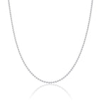 Collier ras du cou en argent sterling avec perles de 2 mm, 30 cm + rallonge de 7,6 cm