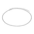 Collier ras du cou en argent sterling avec perles de 2 mm, 30 cm + rallonge de 7,6 cm