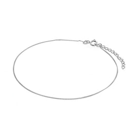 Bracelet de cheville en argent sterling avec bordure en diamant, 23 cm + 4 cm