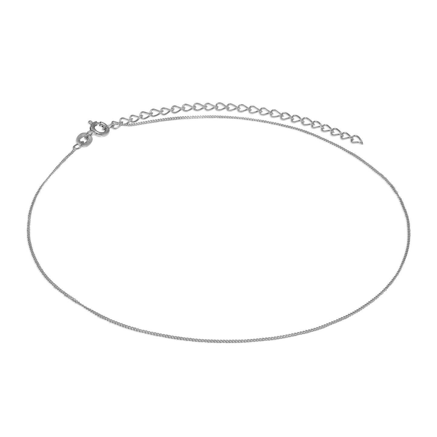 Collier ras du cou en argent sterling avec diamants taillés en diamants, 30,5 cm et 7,6 cm