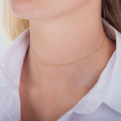 Collier ras du cou en argent sterling plaqué or taille diamant 30 cm + rallonge de 7,6 cm