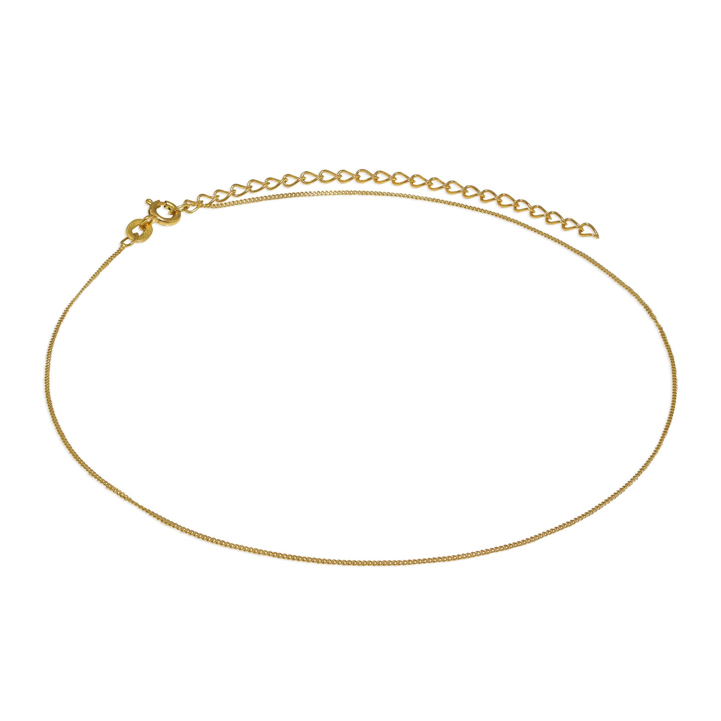 Collier ras du cou en argent sterling plaqué or taille diamant 30 cm + rallonge de 7,6 cm