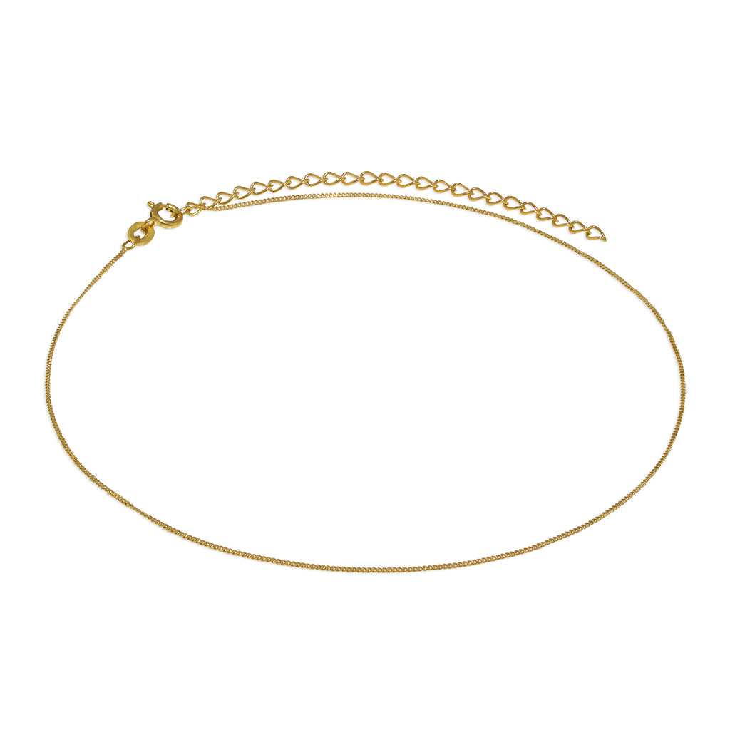 Collier ras du cou en argent sterling plaqué or taille diamant 30 cm + rallonge de 7,6 cm