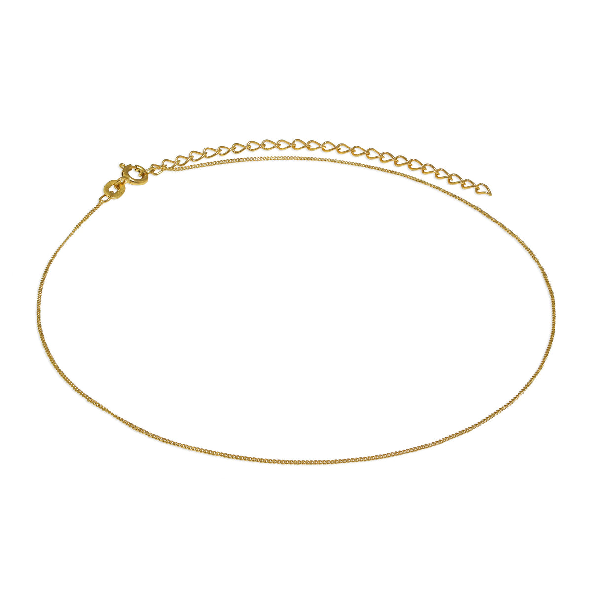 Collier ras du cou en argent sterling plaqué or taille diamant 30 cm + rallonge de 7,6 cm