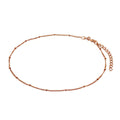 Bracelet de cheville à pompon en argent sterling plaqué or rose - 23 cm + 4 cm