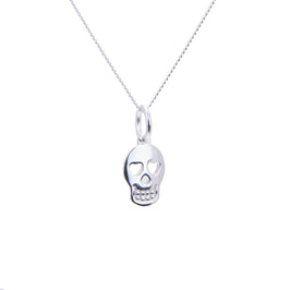 Collier en argent sterling avec tête de mort et cœur - 35 à 81 cm