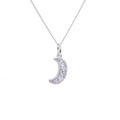 Collier croissant de lune en argent sterling et zircone cubique de 35 à 81 cm