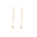 Boucles d'oreilles pendantes en argent sterling plaqué or avec cœur et zircones cubiques transparents