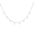 Collier en argent sterling avec plusieurs petites baguettes en oxyde de zirconium