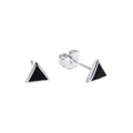 Boucles d'oreilles à tige minimalistes en argent sterling et émail noir triangulaire