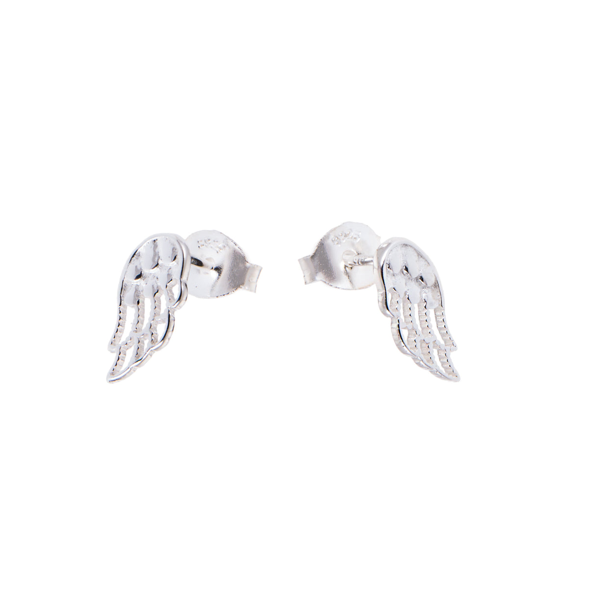 Boucles d'oreilles à tige en argent sterling en forme d'ailes d'ange