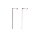 Boucles d'oreilles à tige en argent sterling avec longues barres et boules pendantes