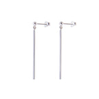 Boucles d'oreilles à tige en argent sterling avec longues barres et boules pendantes