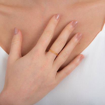 Bague ajustable géométrique multi-triangles en argent sterling plaqué or