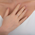 Bague réglable en argent sterling avec pendentif en forme de cube carré et zircone cubique transparent