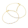 Ensemble de bracelets et de chevilles en argent sterling plaqué or et perles