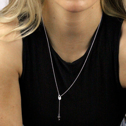 Collier pendentif cadenas à clé en argent sterling