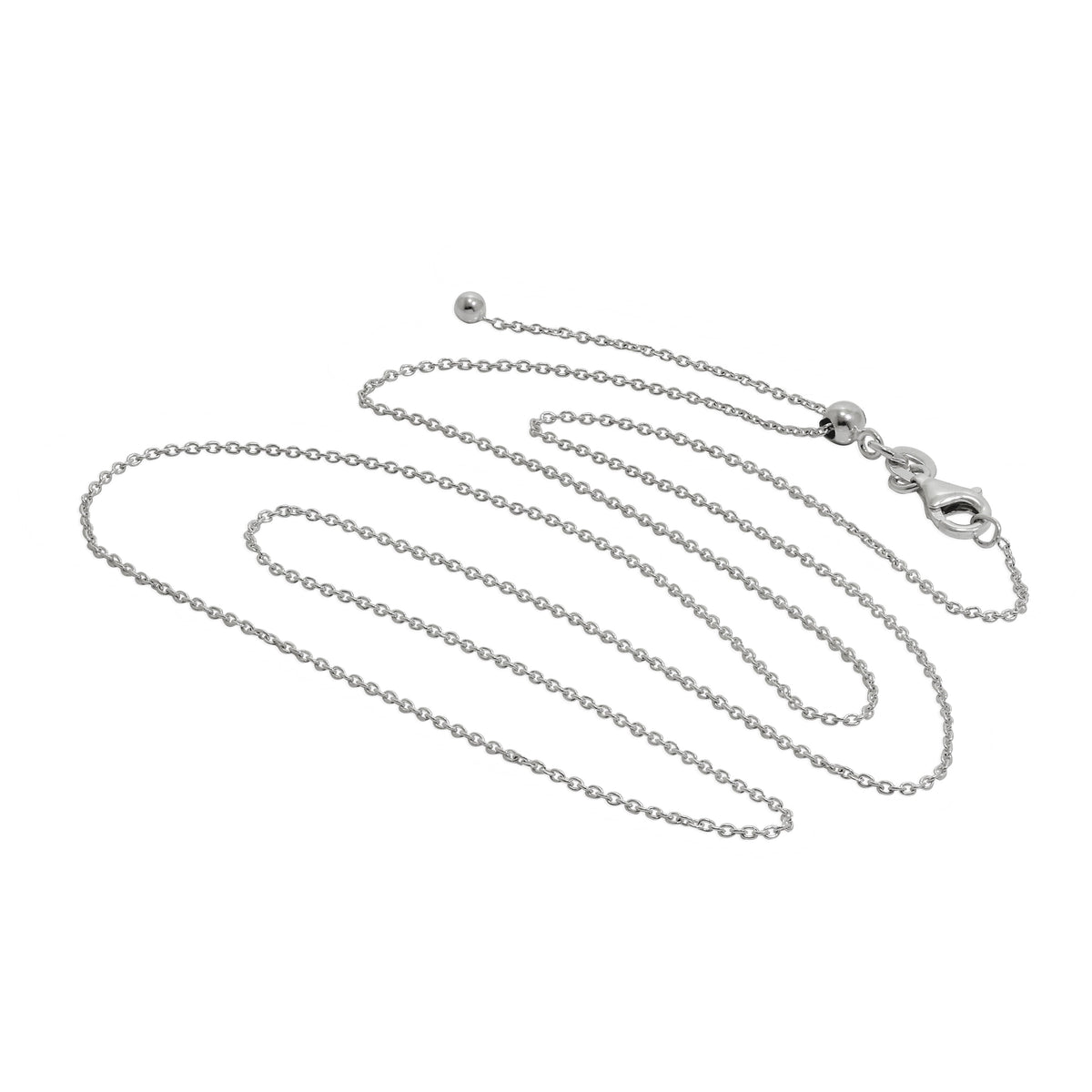 Chaîne à pendentif coulissante réglable en argent sterling jusqu'à 60 cm