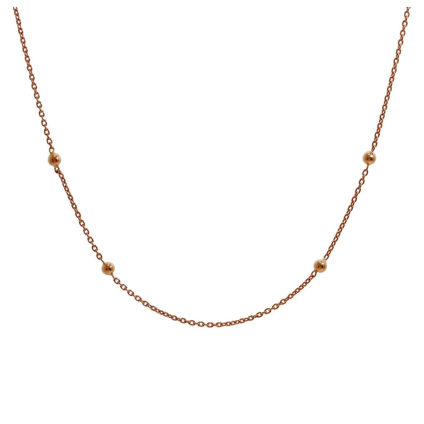 Collier ras du cou à boules en argent sterling plaqué or rose