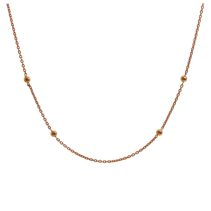 Collier ras du cou à boules en argent sterling plaqué or rose