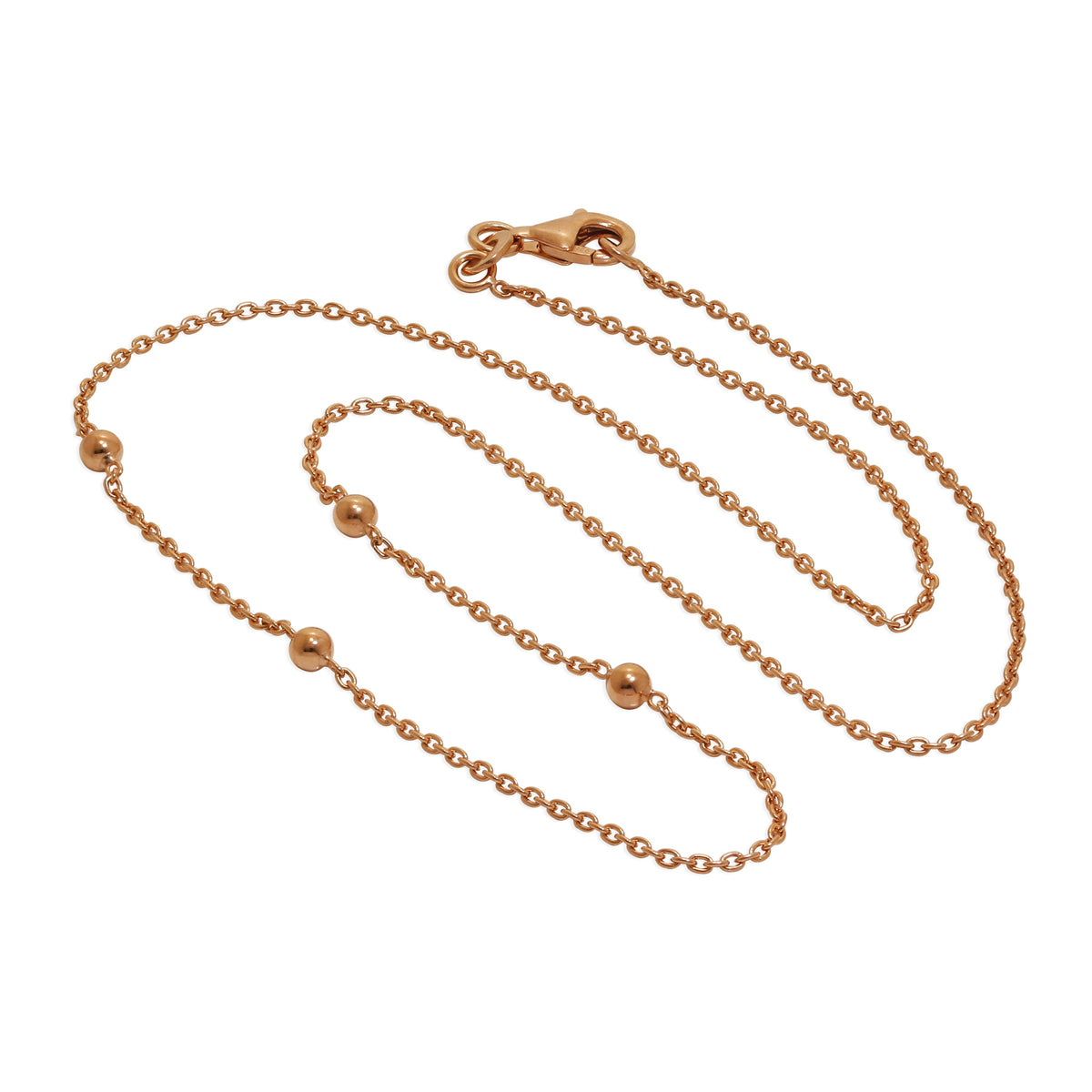 Collier ras du cou à boules en argent sterling plaqué or rose