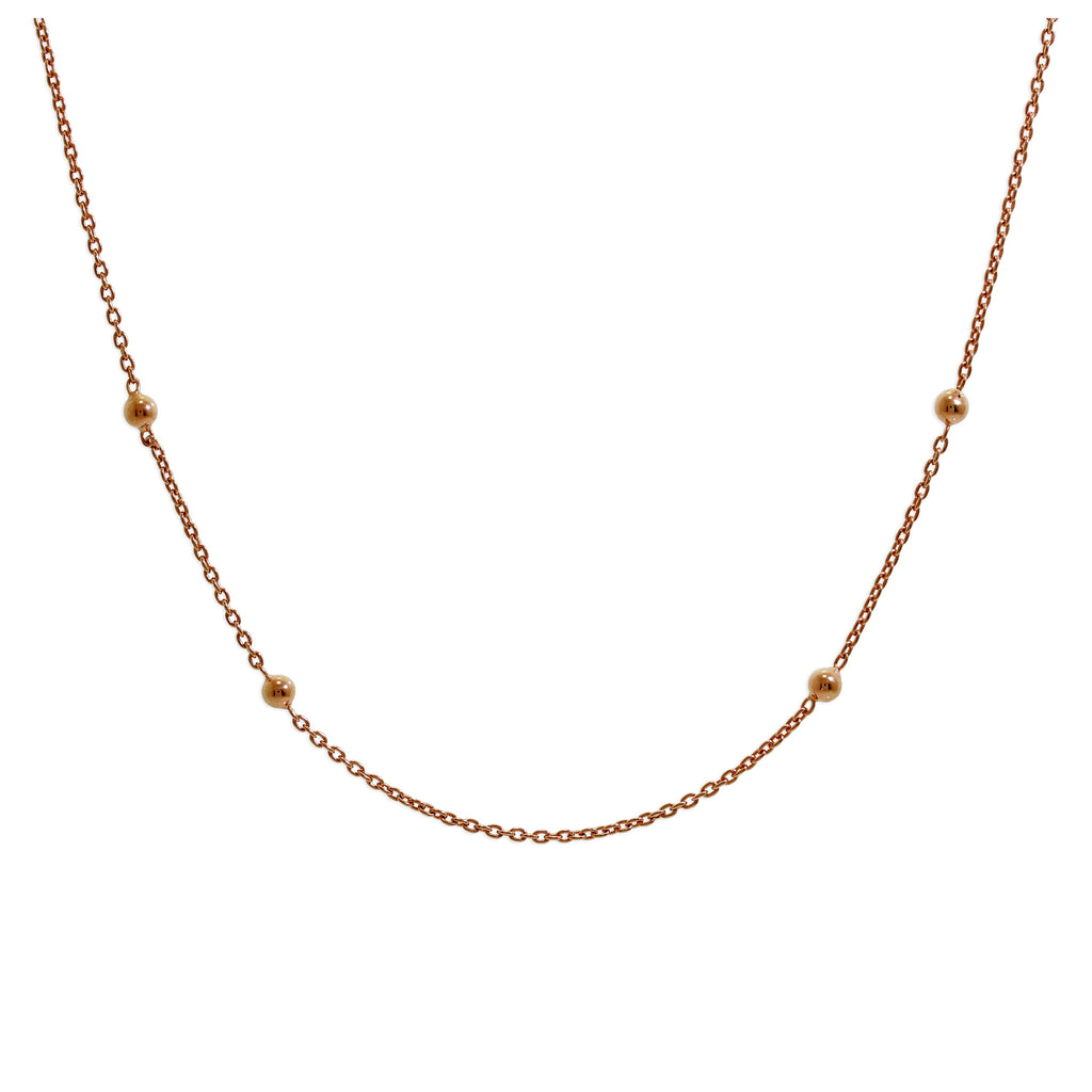 Collier ras du cou à boules en argent sterling plaqué or rose