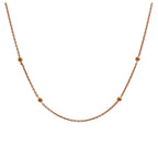 Collier ras du cou à boules en argent sterling plaqué or rose