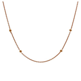 Collier ras du cou à boules en argent sterling plaqué or rose