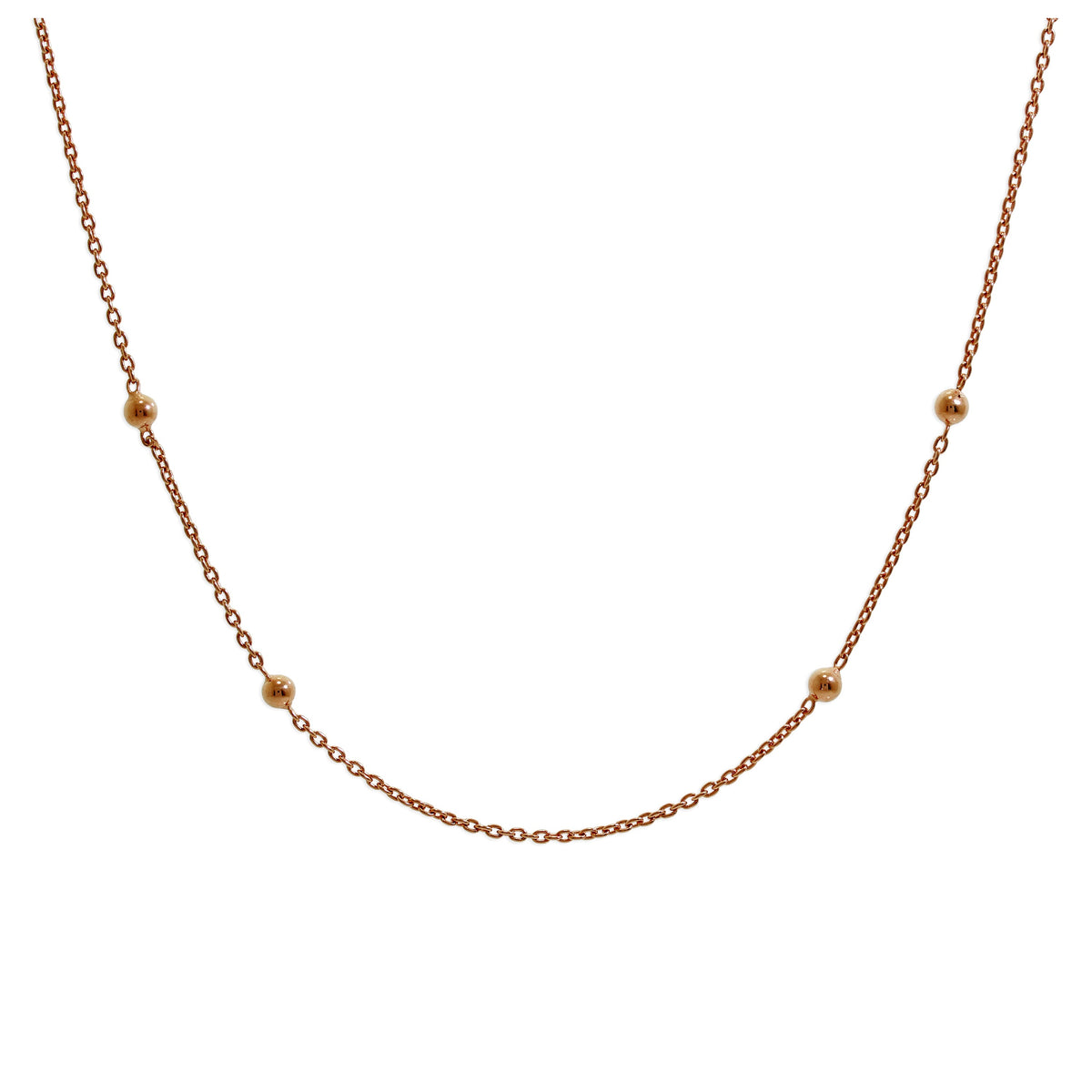 Collier ras du cou à boules en argent sterling plaqué or rose