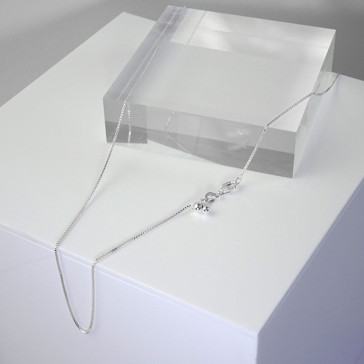 Chaîne à fermoir coulissant en argent sterling de toutes tailles jusqu'à 60 cm