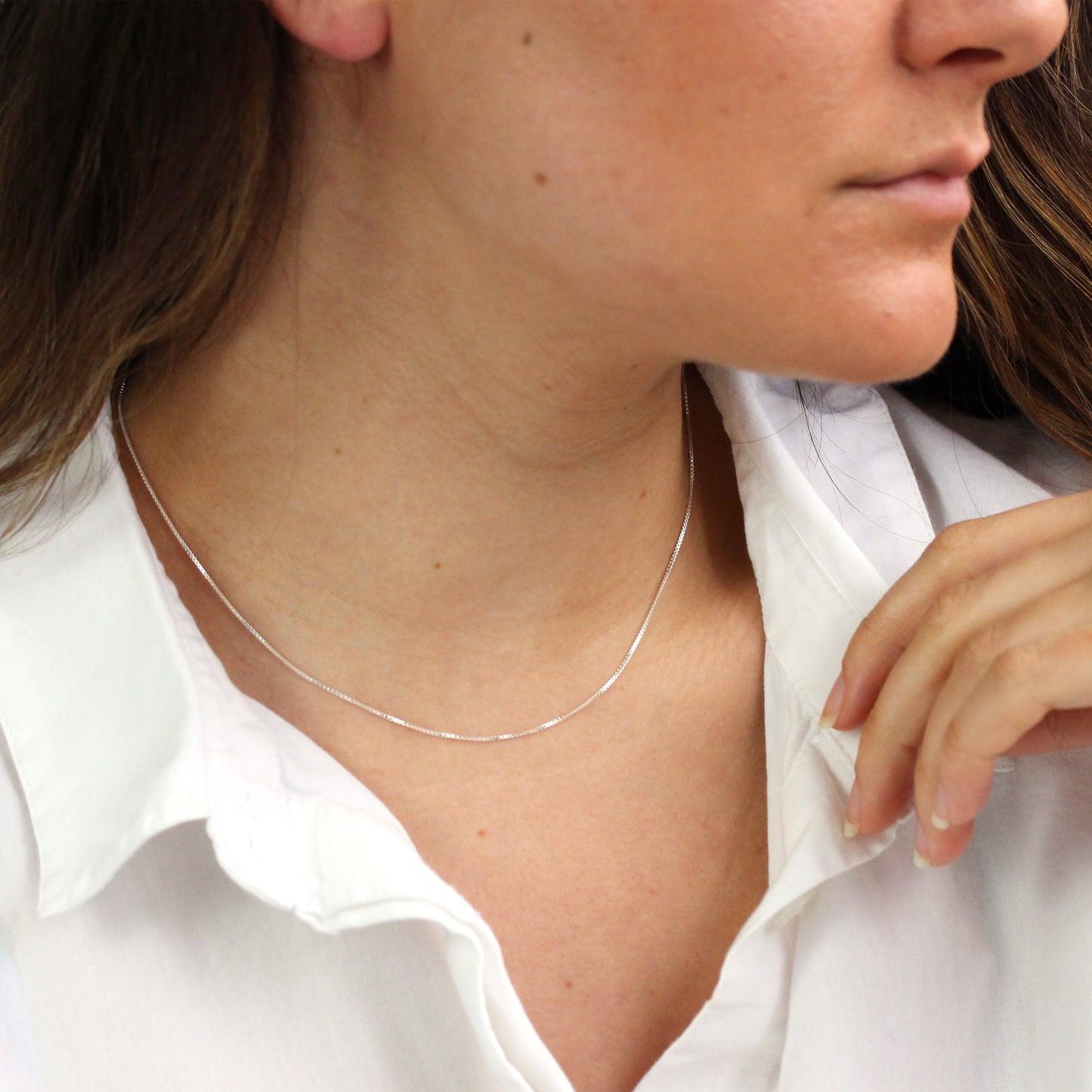 Chaîne à fermoir coulissant en argent sterling de toutes tailles jusqu'à 24 pouces