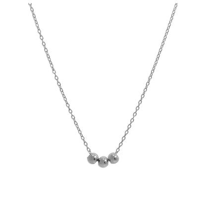 Collier triple boule coulissante en argent sterling - 45,7 cm