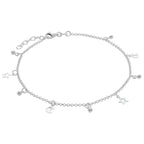 Bracelet de cheville réglable en argent sterling avec boule en forme de lune et d'étoile