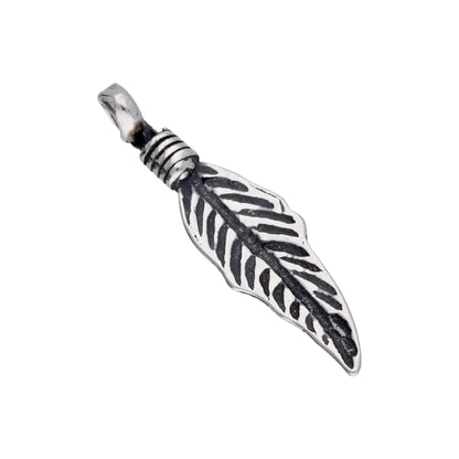 Breloque plume en argent sterling