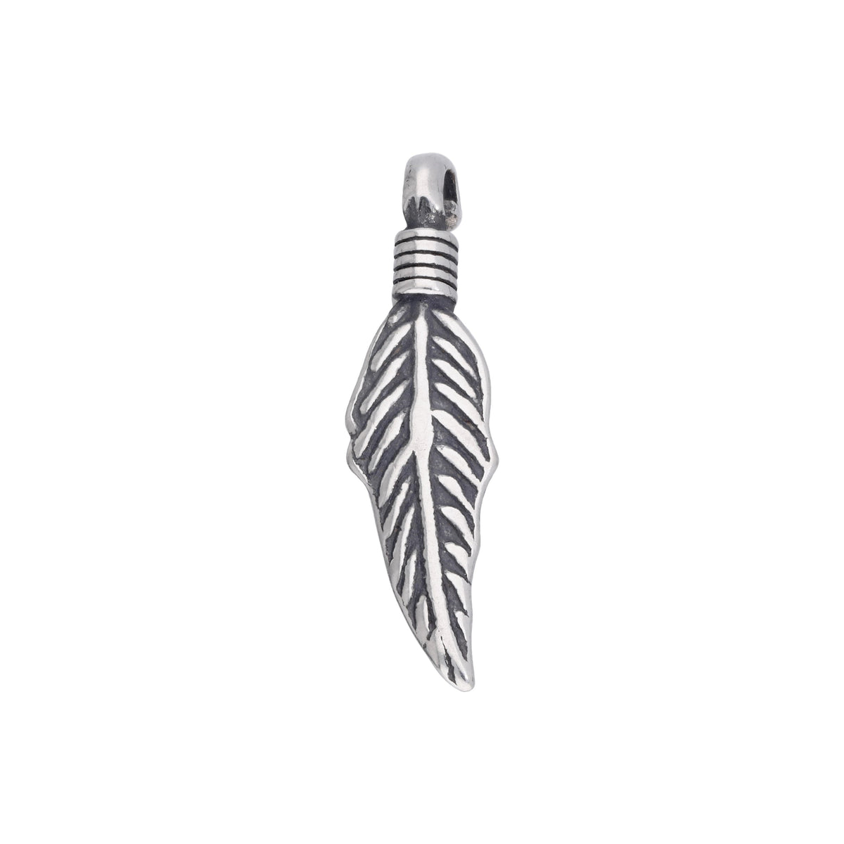 Breloque plume en argent sterling