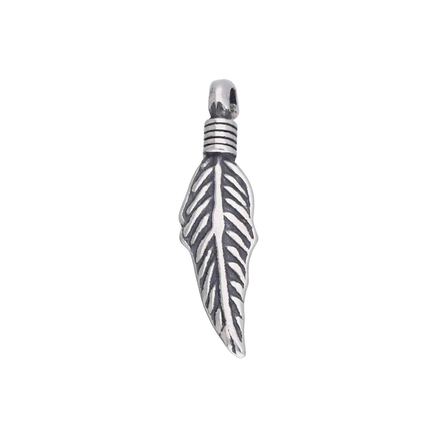 Breloque plume en argent sterling