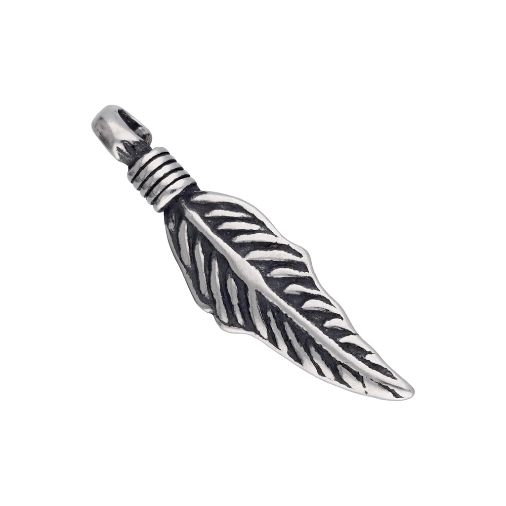 Breloque plume en argent sterling