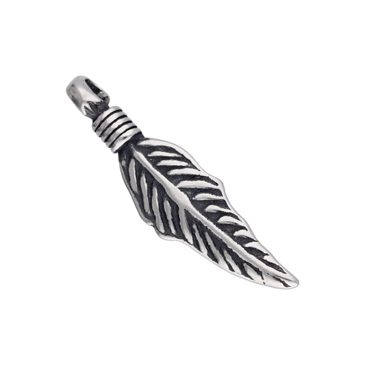 Breloque plume en argent sterling