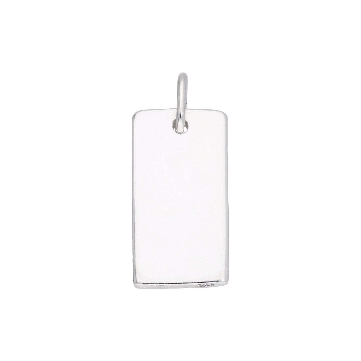Breloque rectangulaire en argent sterling gravable en forme de plaque d'identité militaire