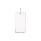 Breloque rectangulaire en argent sterling gravable en forme de plaque d'identité militaire
