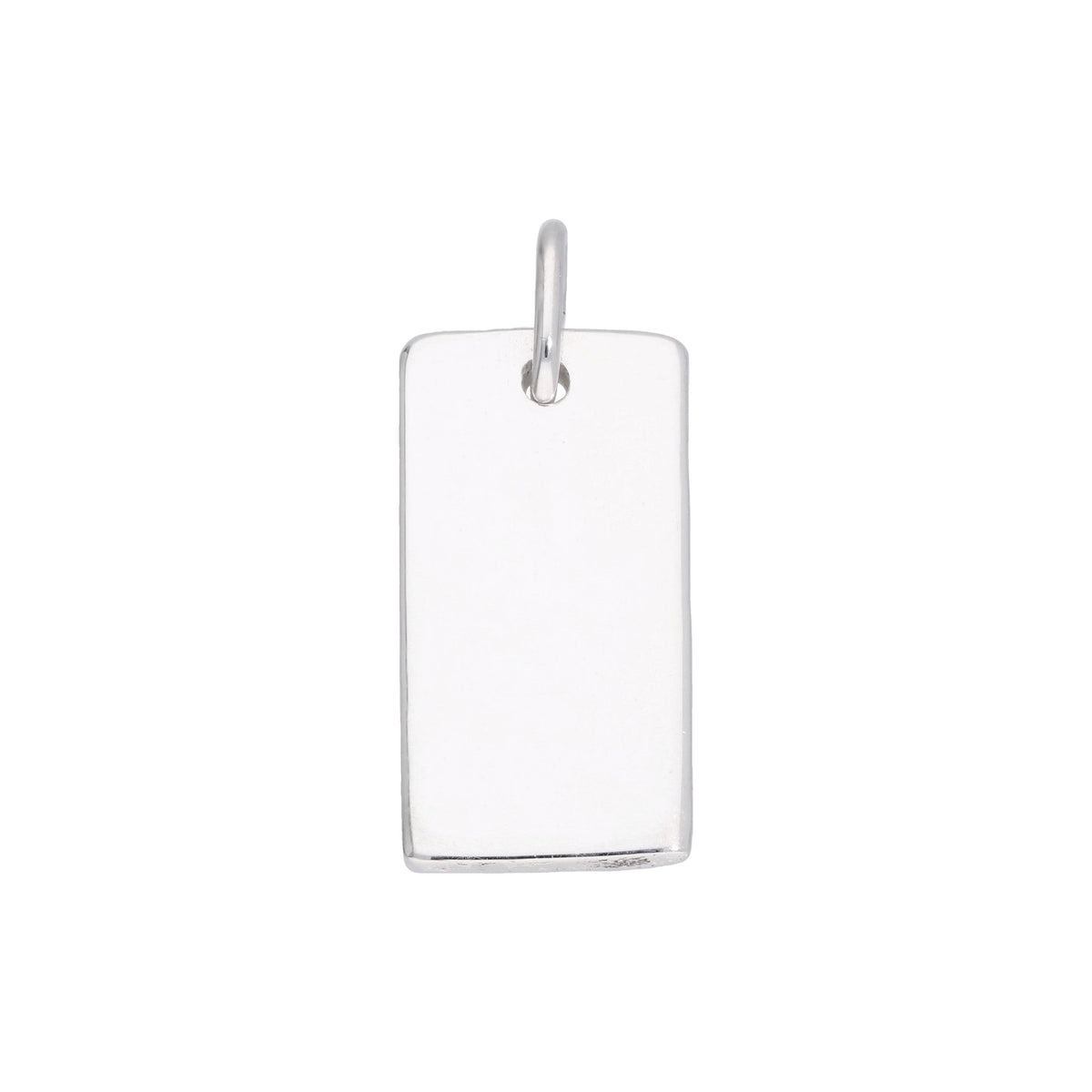 Breloque rectangulaire en argent sterling gravable en forme de plaque d'identité militaire