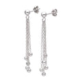 Boucles d'oreilles pendantes à pampilles et boules multiples en argent sterling