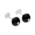 Boucles d'oreilles à tige en argent sterling et perles de cristal noir