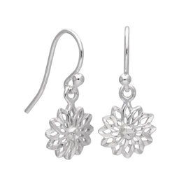 Boucles d'oreilles pendantes en argent sterling avec motif de fleurs et chakras
